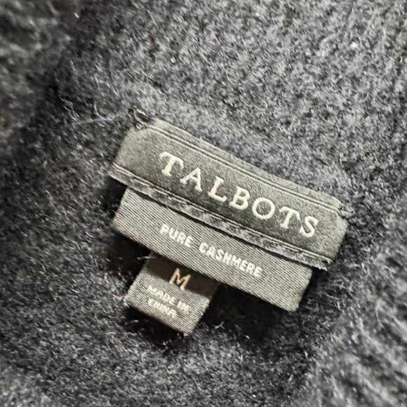 Talbots Cashmere Sweater Womens Medium Black Turtleneck Knit Pullover Classic - Picture 2 of 6